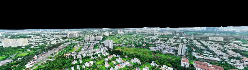 Panorama hướng Tây Nam: Đường Võ Chí Công, vòng xoay Liên Phường, The Global City